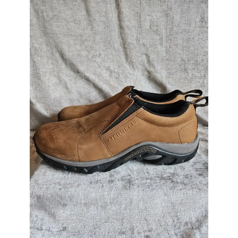 Merrell Mens Brown Leather Slip-On Casual Shoes Round Toe US 9 EU 43 J60831